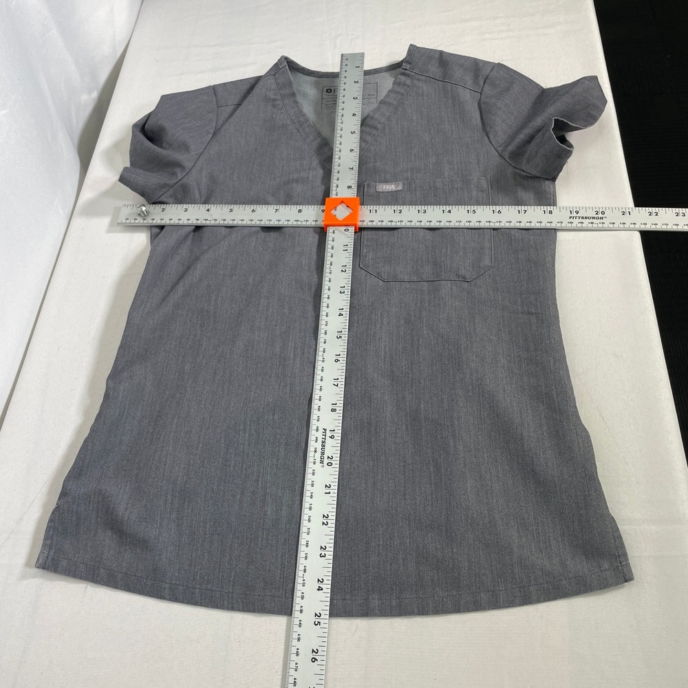 FIGS Catarina One-Pocket Charcoal Gray Heather Scrub Top Women's XXS - Picture 10 of 10